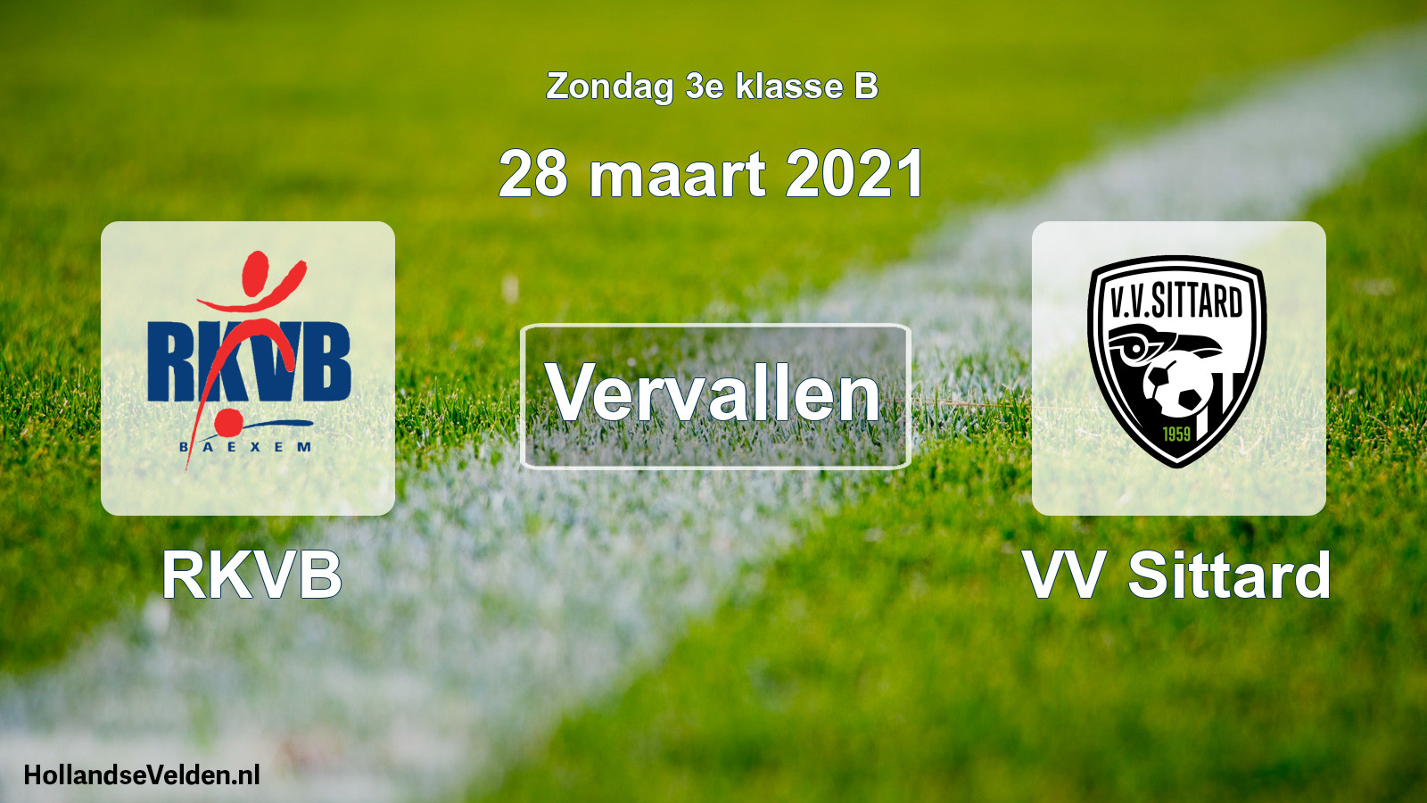 Scheduled Match: RKVB - VV Sittard (28 March 2021)
