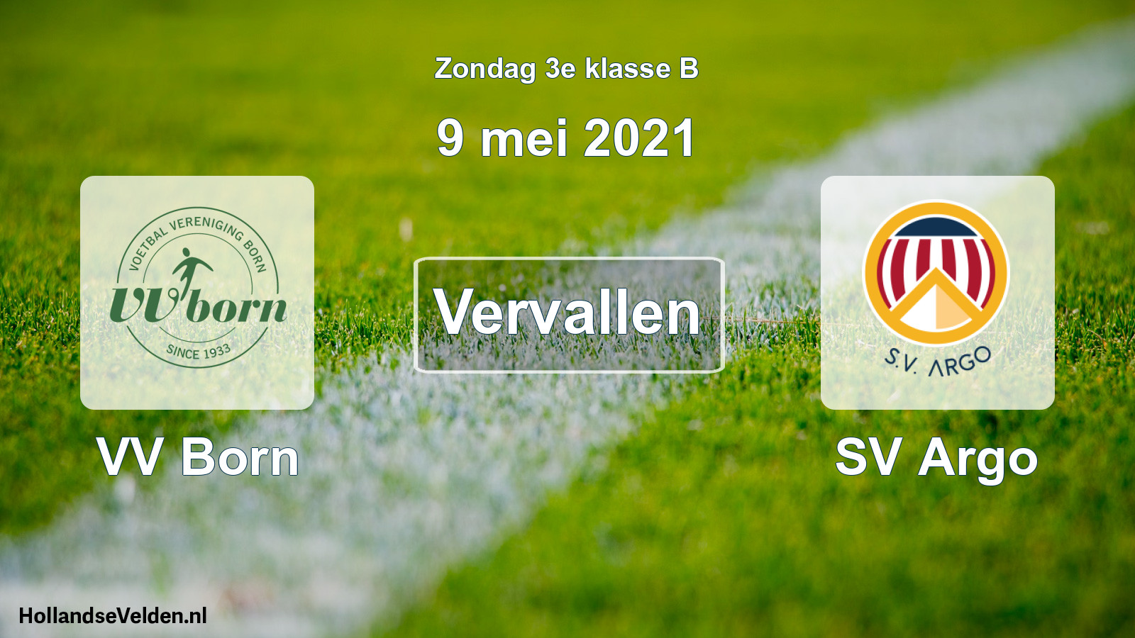 Scheduled Match: VV Born - SV Argo (9 May 2021)