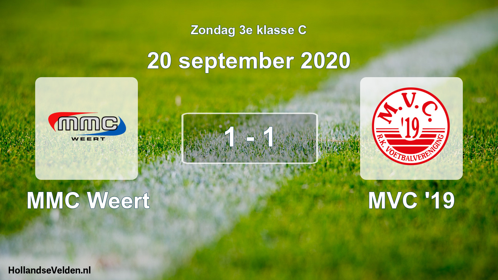 Total number of matches played: MMC Weert - MVC '19 1 - 1 (20 September 2020)