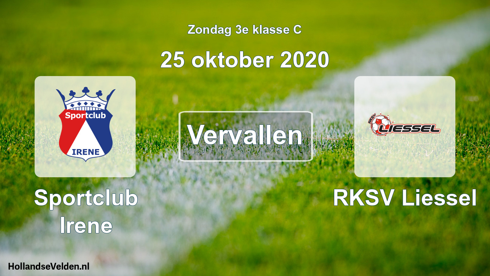 Scheduled Match: Sportclub Irene - RKSV Liessel (25 October 2020)