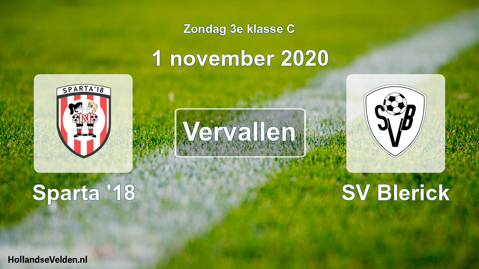 Scheduled Match: Sparta '18 - SV Blerick (1 November 2020)