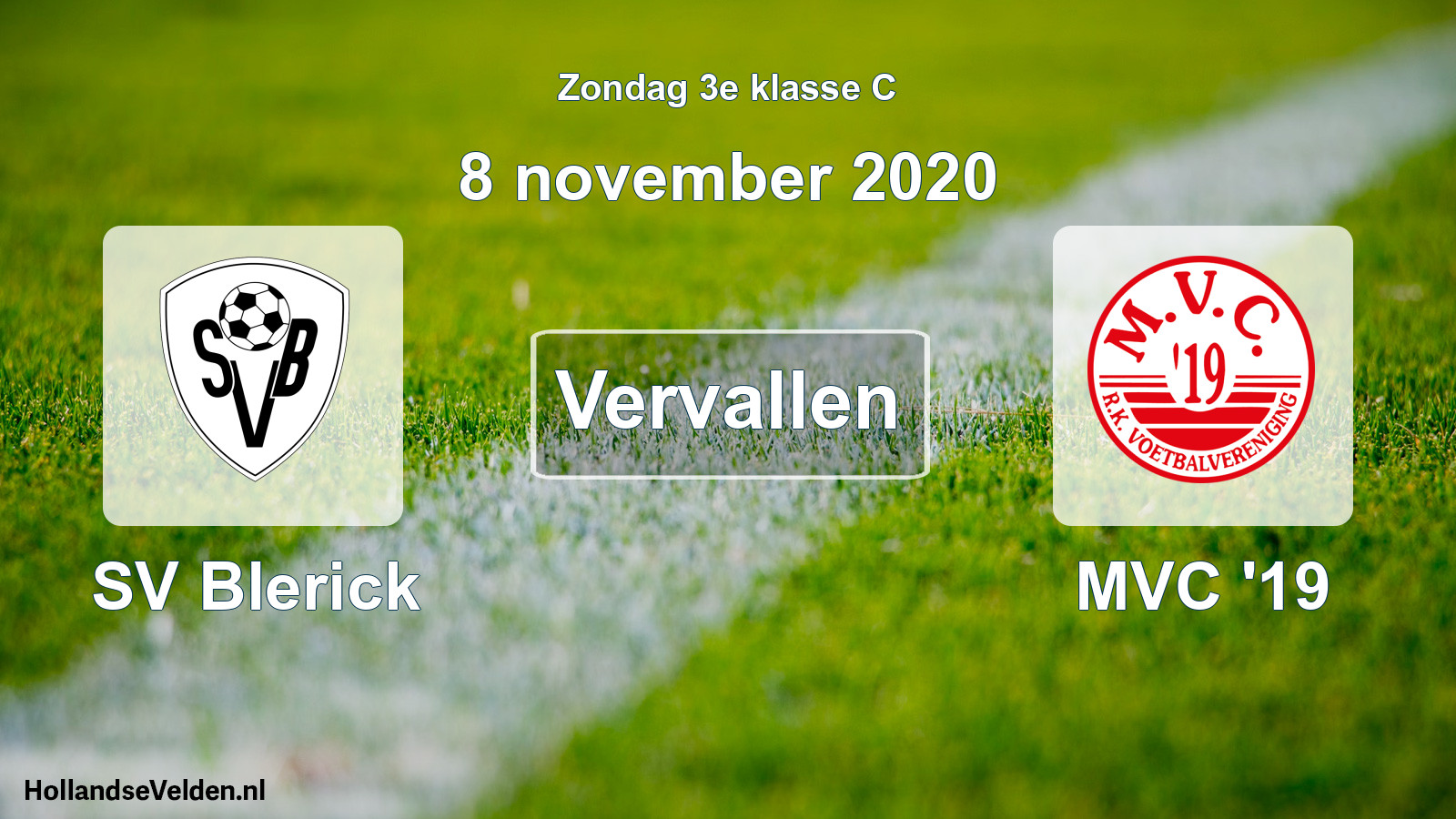 Scheduled Match: SV Blerick - MVC '19 (8 November 2020)