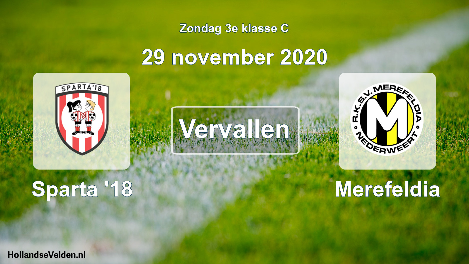 Scheduled Match: Sparta '18 - Merefeldia (29 November 2020)