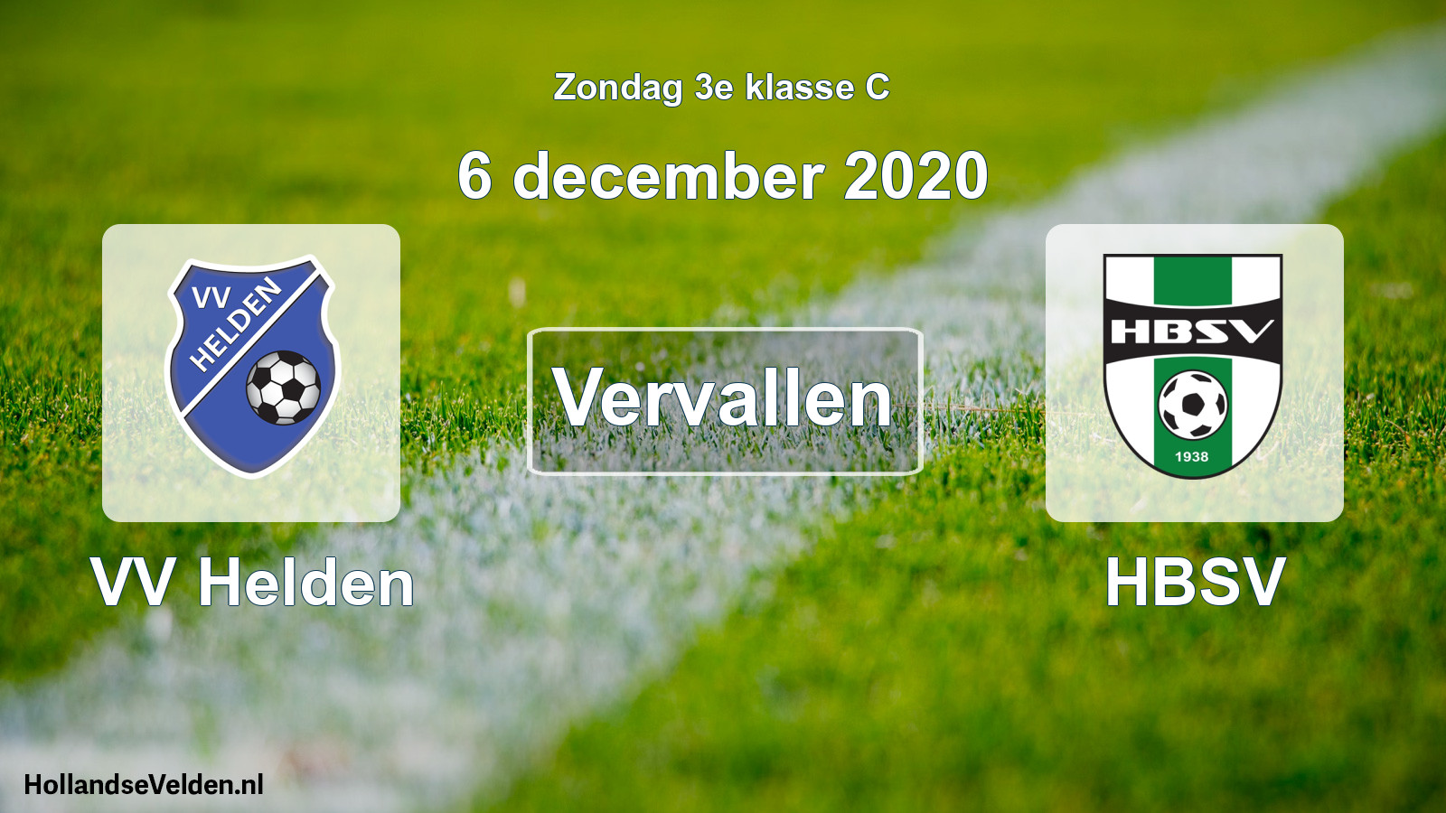 Scheduled Match: VV Helden - HBSV (6 December 2020)