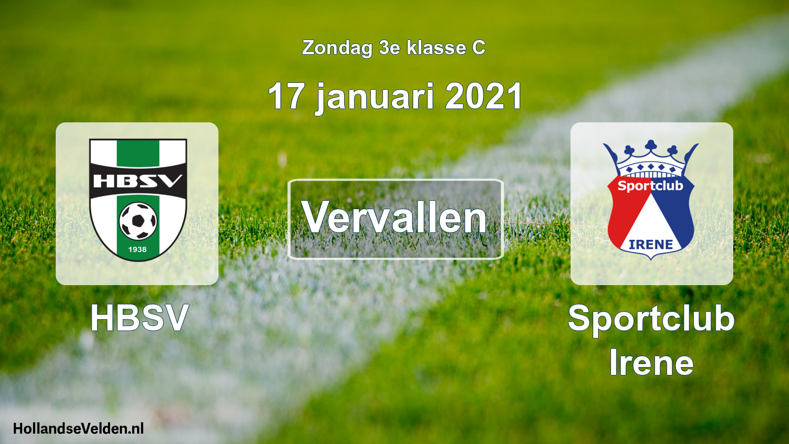 Scheduled Match: HBSV - Irene Sportclub (17 January 2021)