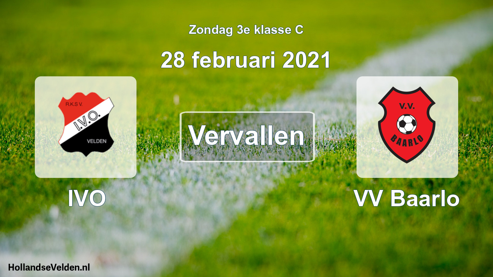 Scheduled Match: IVO - VV Baarlo (28 February 2021)