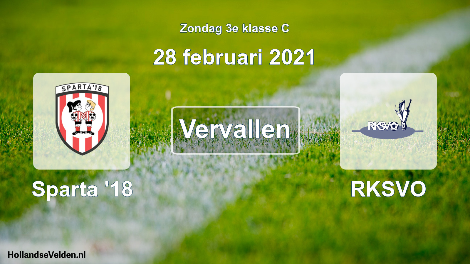 Scheduled Match: Sparta '18 - RKSVO (28 February 2021)