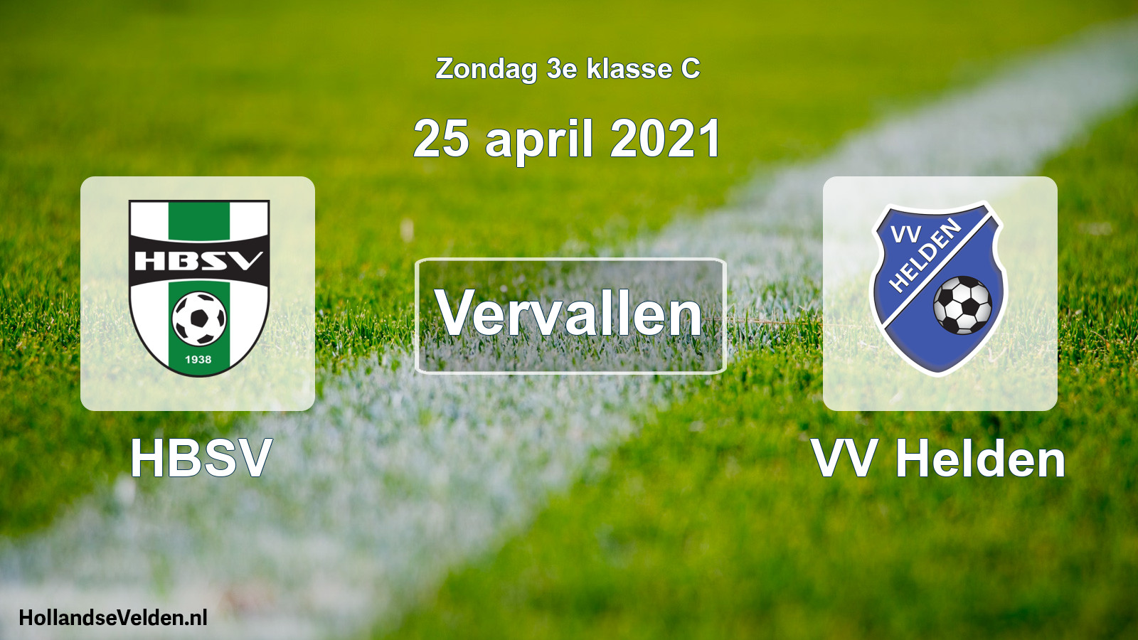 Scheduled Match: HBSV - VV Helden (25 April 2021)