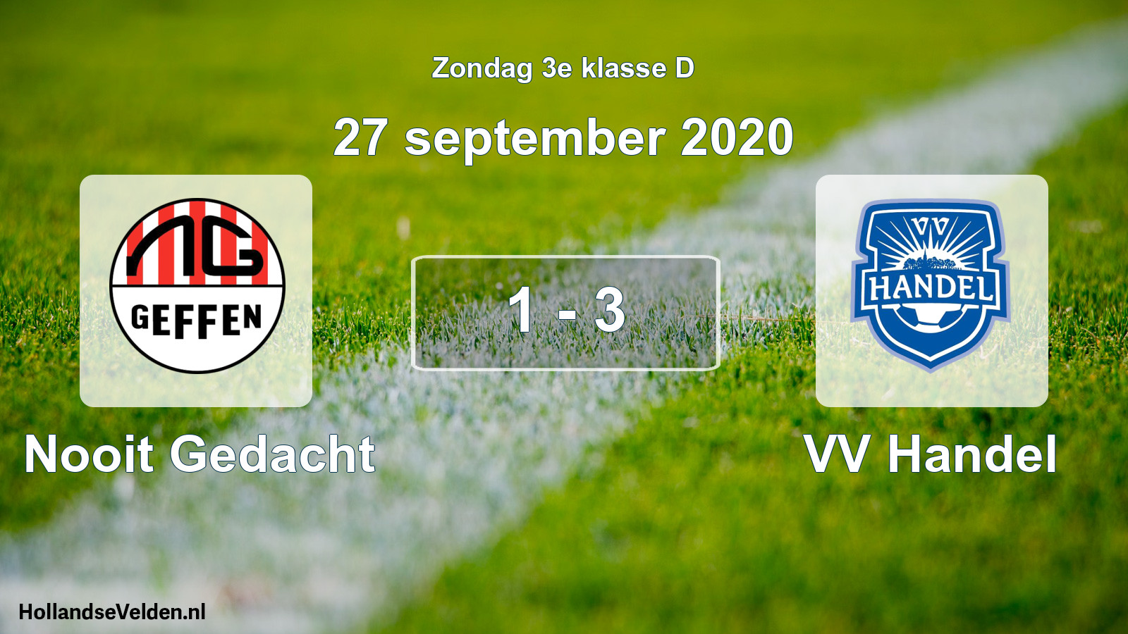 Total number of matches played: Nooit Gedacht - VV Handel 1 - 3 (27 September 2020)