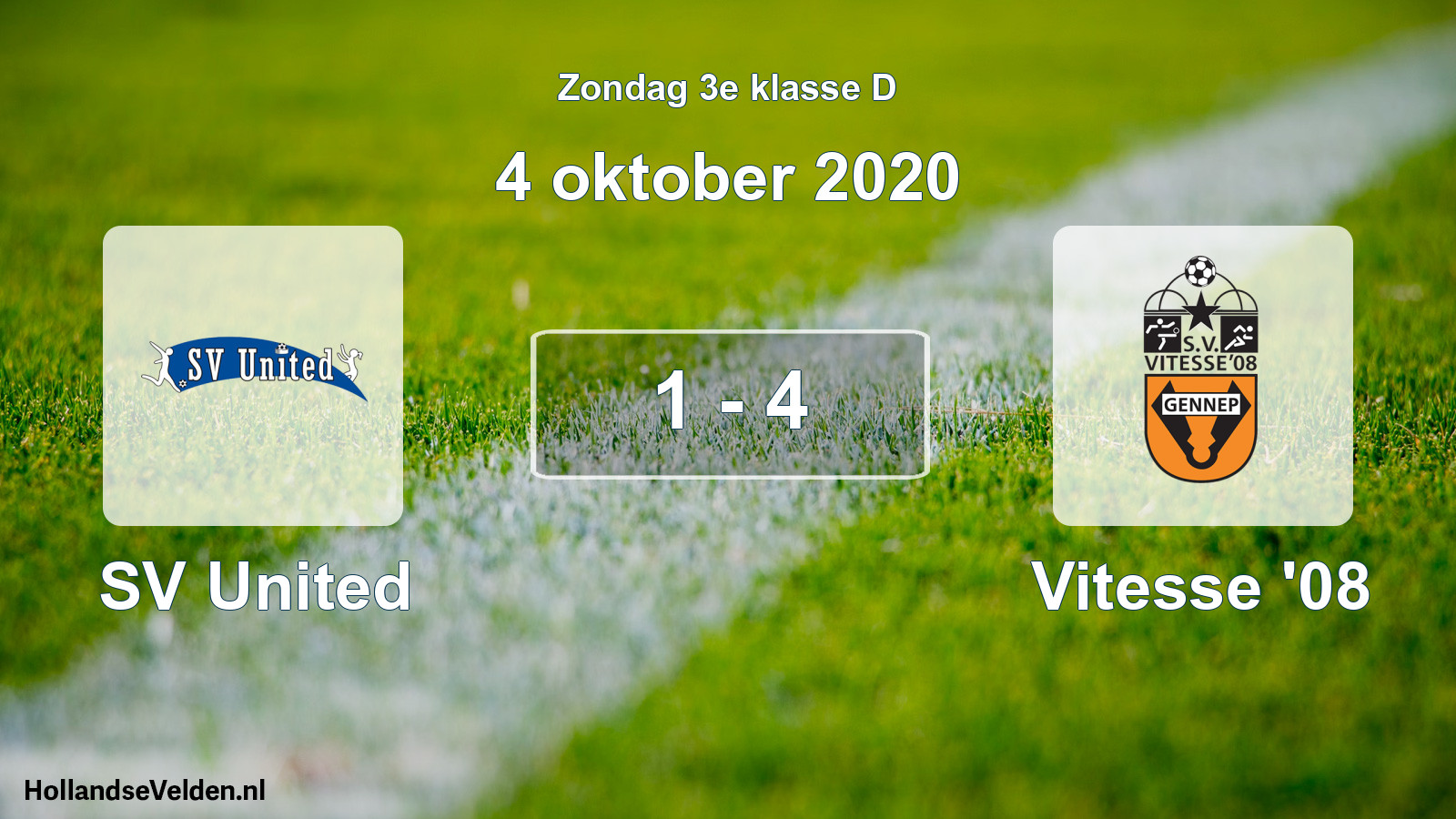 Total number of matches played: SV United - Vitesse '08 1 - 4 (4 October 2020)