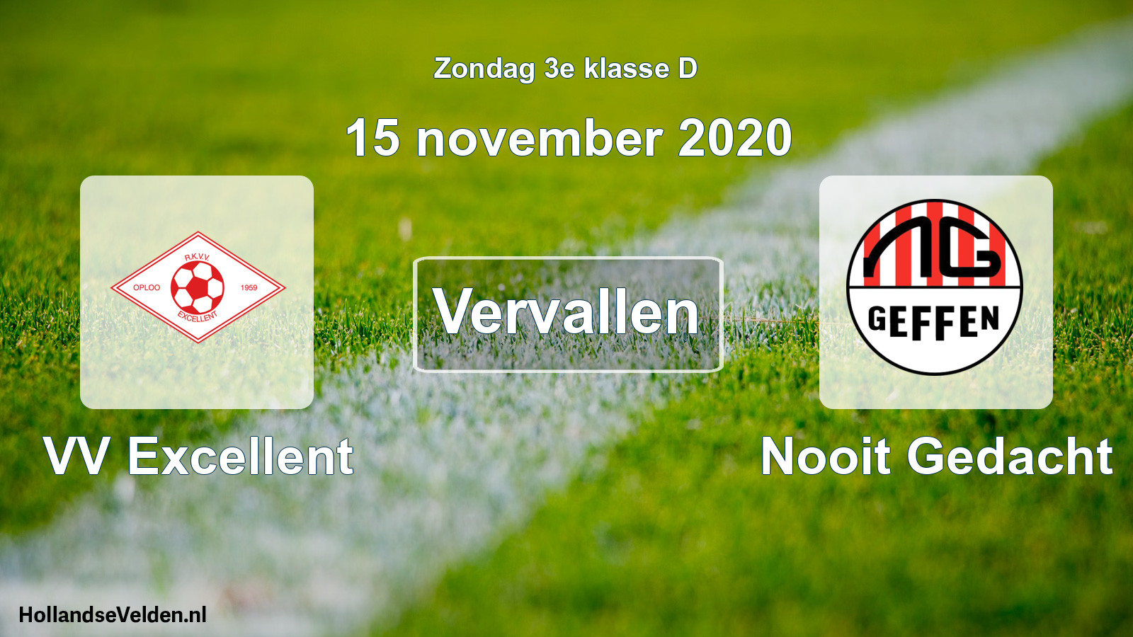 Scheduled Match: VV Excellent - Nooit Gedacht (15 November 2020)
