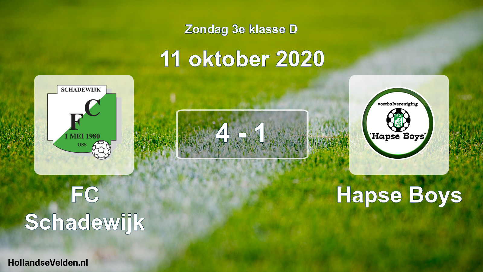 Total number of matches played: FC Schadewijk - Hapse Boys 4 - 1 (11 October 2020)