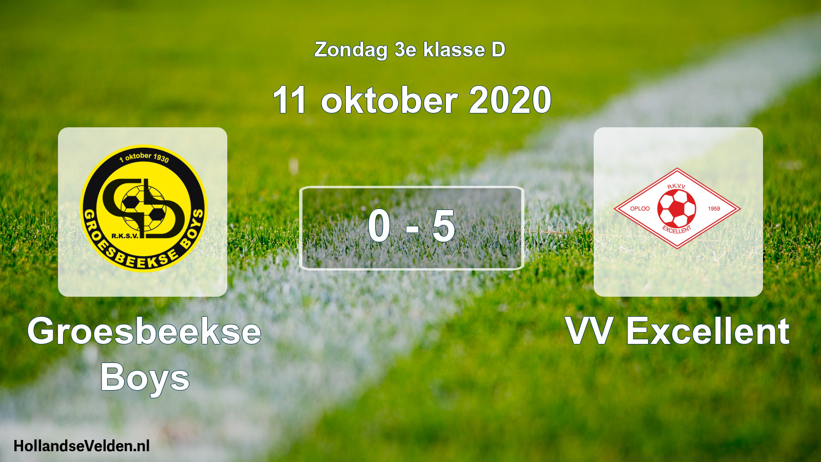 Total number of matches played: Groesbeekse Boys - VV Excellent 0 - 5 (11 October 2020)