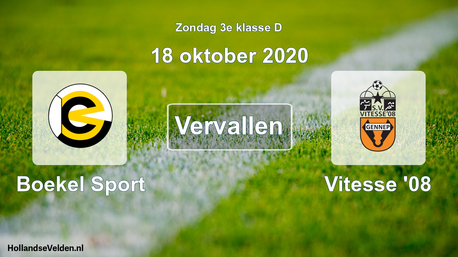 Scheduled Match: Boekel Sport - Vitesse '08 (18 October 2020)