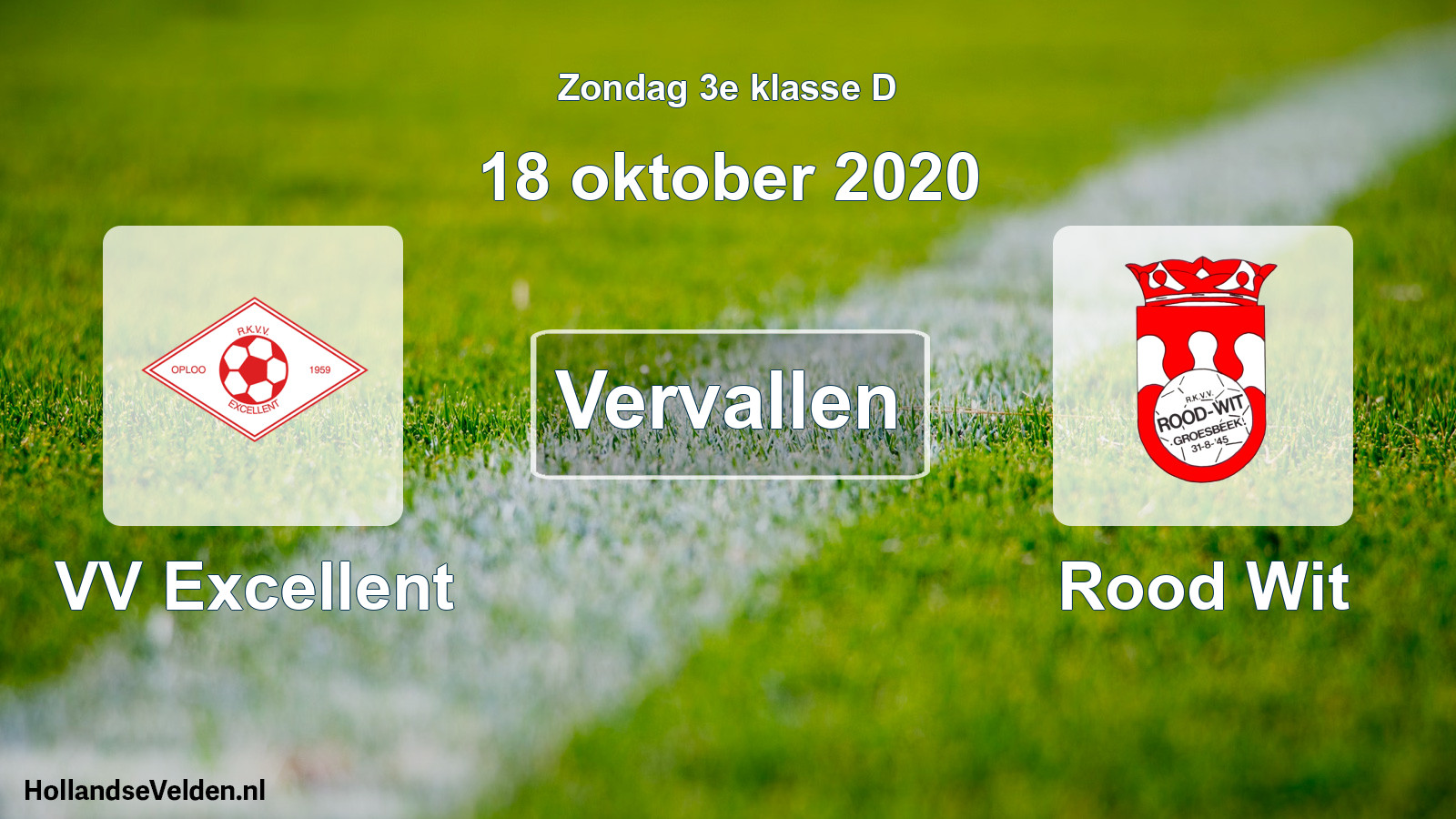 Scheduled Match: VV Excellent - Rood Wit (18 October 2020)