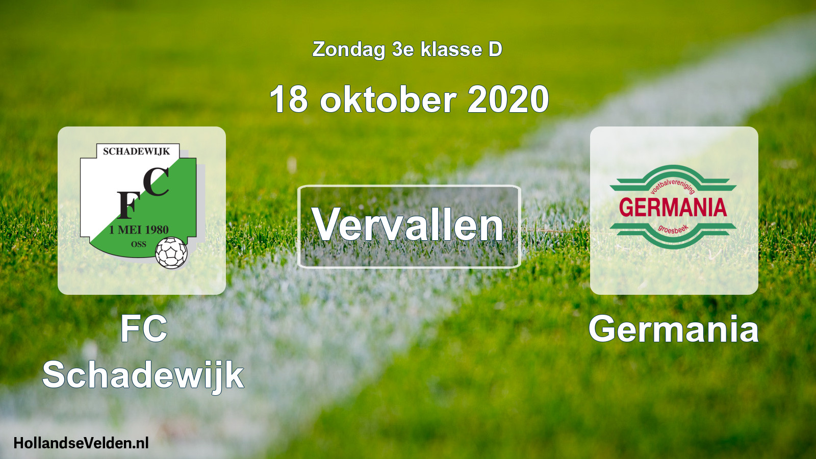 Scheduled Match: FC Schadewijk - Germania (18 October 2020)