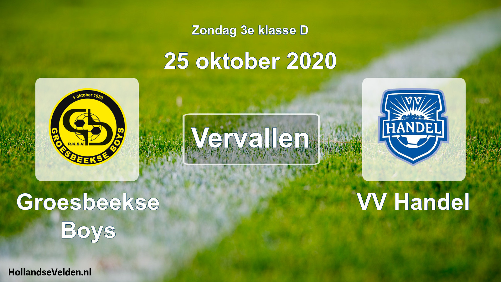 Scheduled Match: Groesbeekse Boys - VV Handel (25 October 2020)