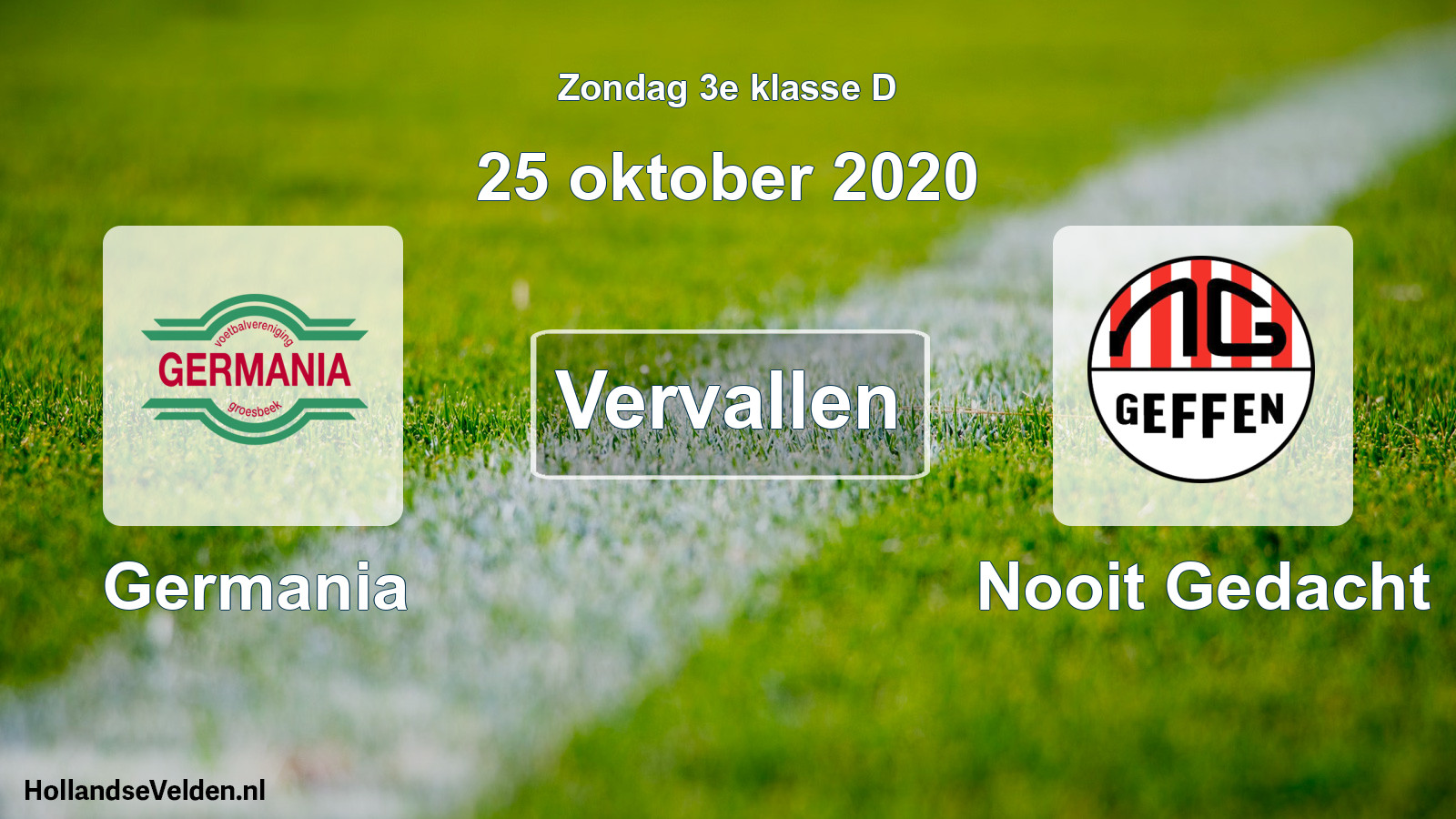 Scheduled Match: Germania - Nooit Gedacht (25 October 2020)