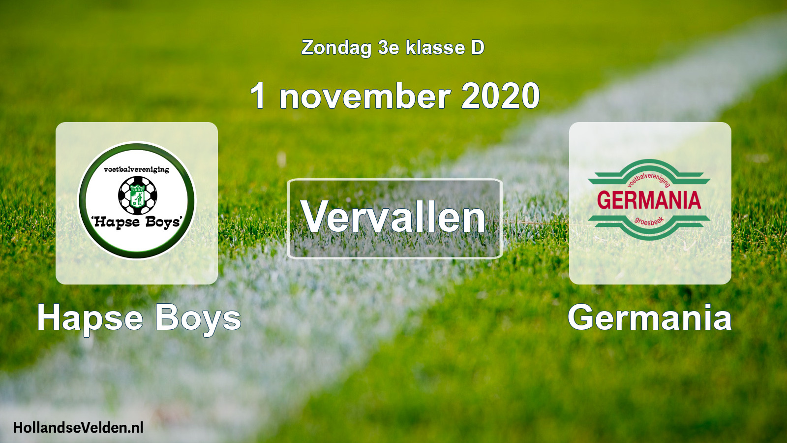 Scheduled Match: Hapse Boys - Germania (1 November 2020)