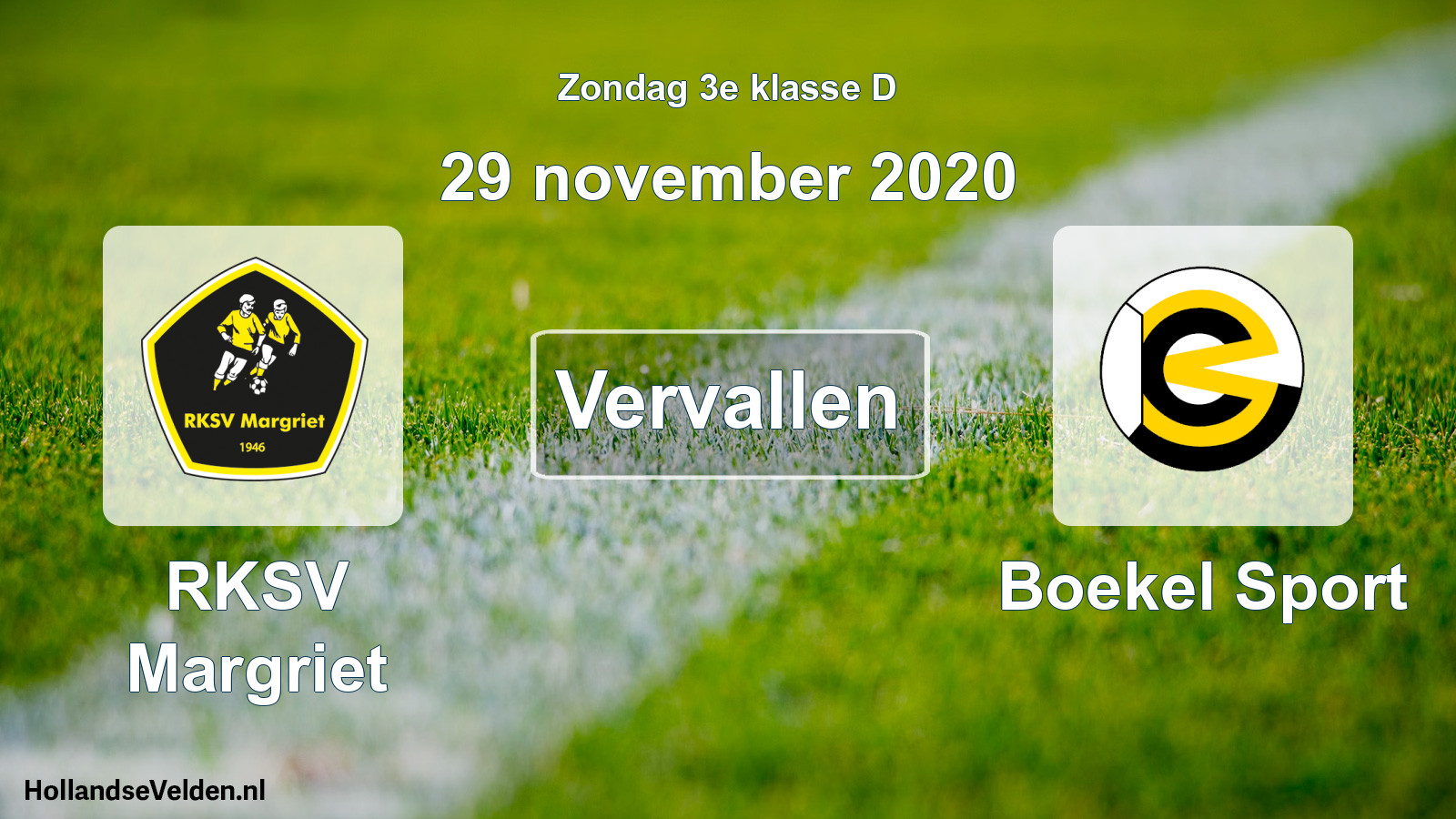 Scheduled Match: RKSV Margriet - Boekel Sport (29 November 2020)