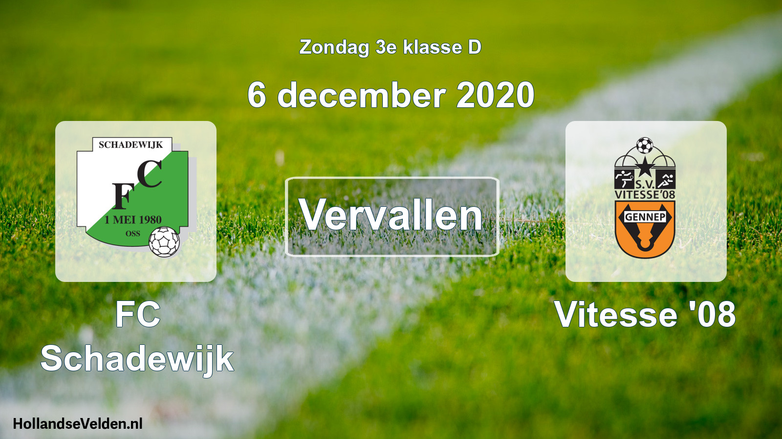 Scheduled Match: FC Schadewijk - Vitesse '08 (6 December 2020)