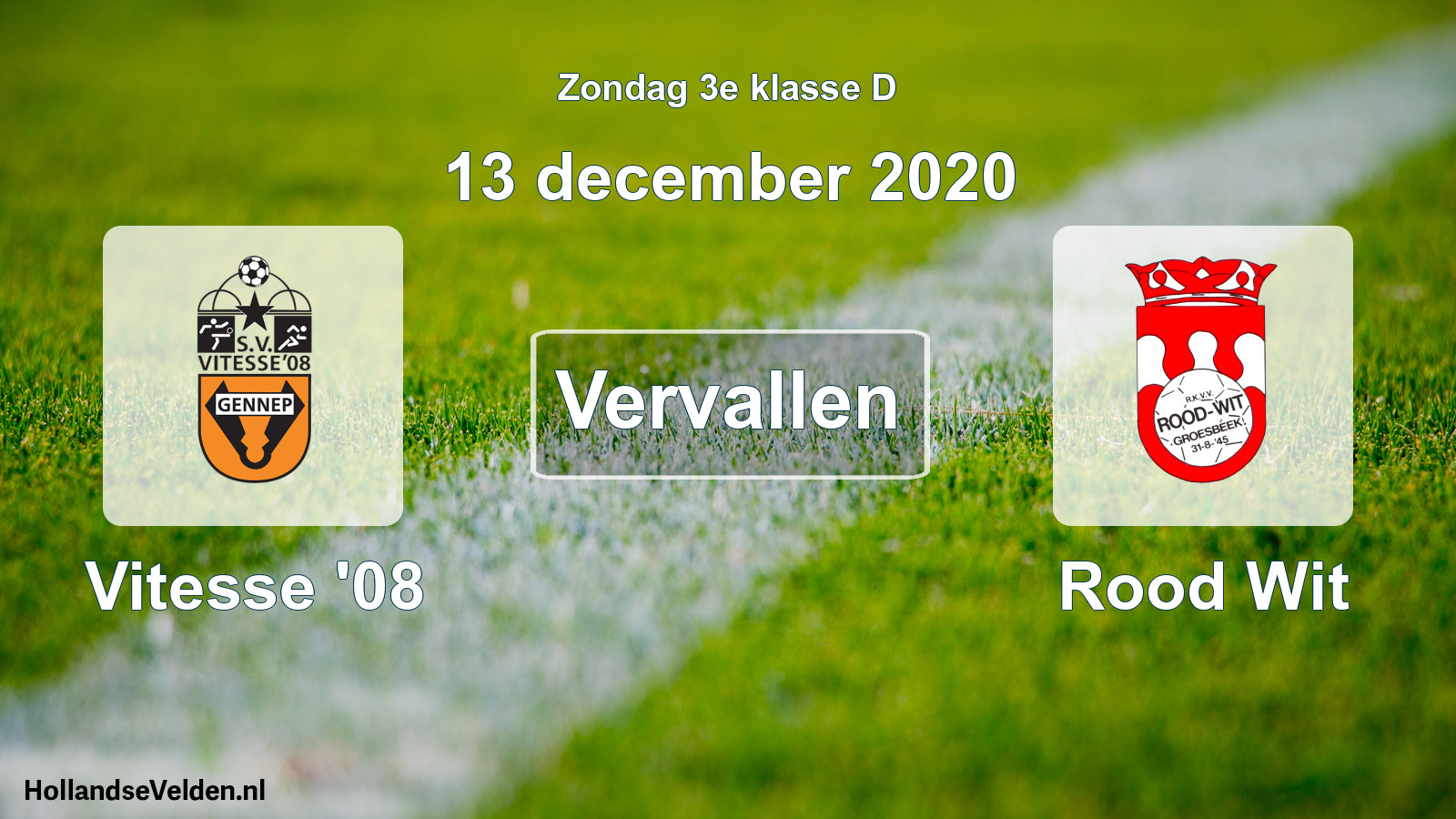 Scheduled Match: Vitesse '08 - Rood Wit (13 December 2020)