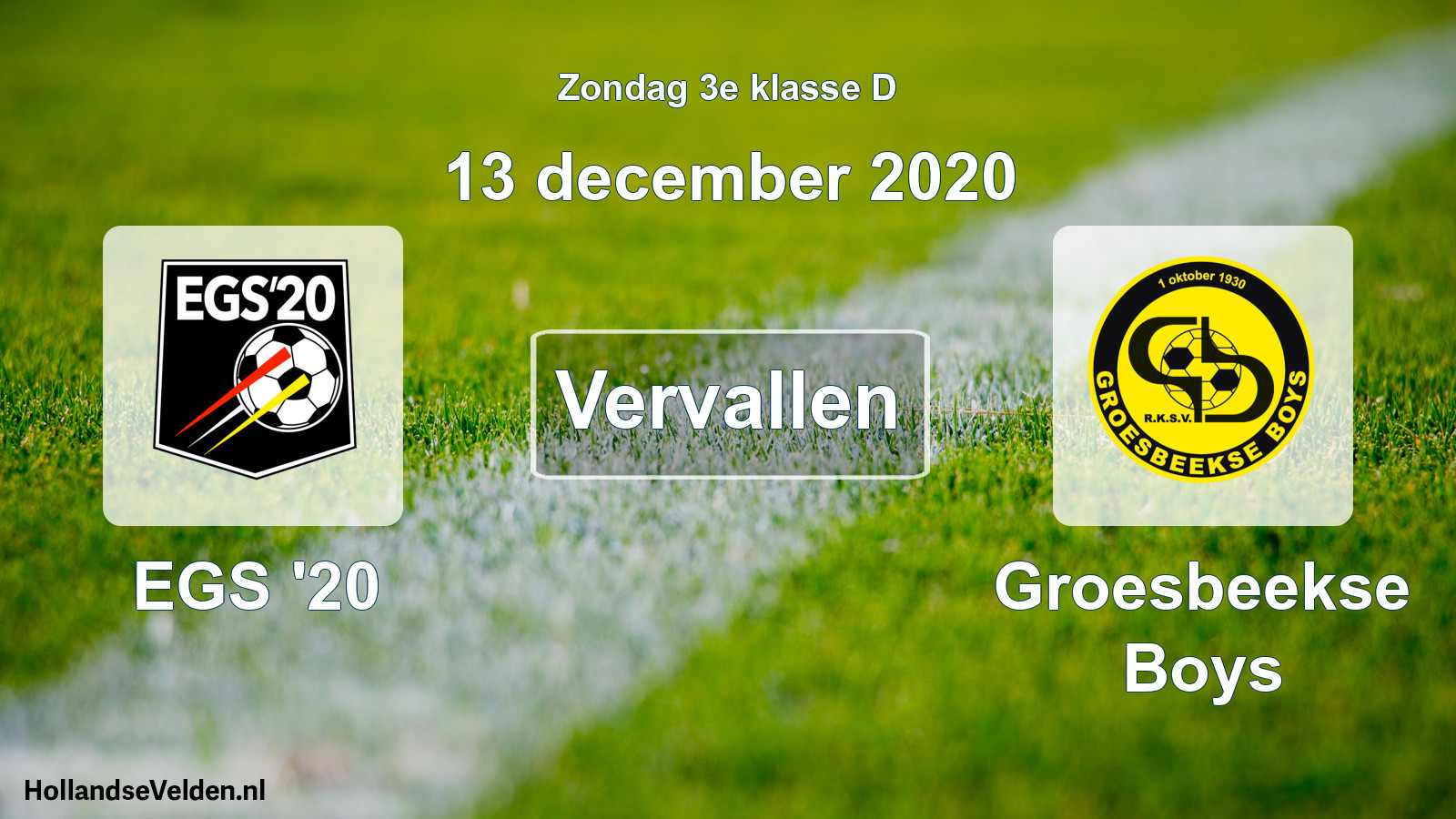 Scheduled Match: EGS '20 - Groesbeekse Boys (13 December 2020)