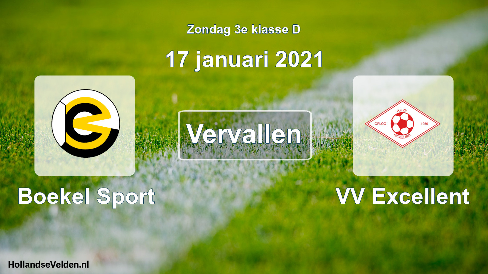 Scheduled Match: Boekel Sport - VV Excellent (17 January 2021)