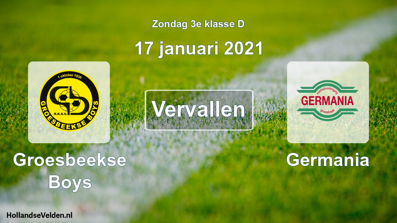 Scheduled Match: Groesbeekse Boys - Germania (17 January 2021)