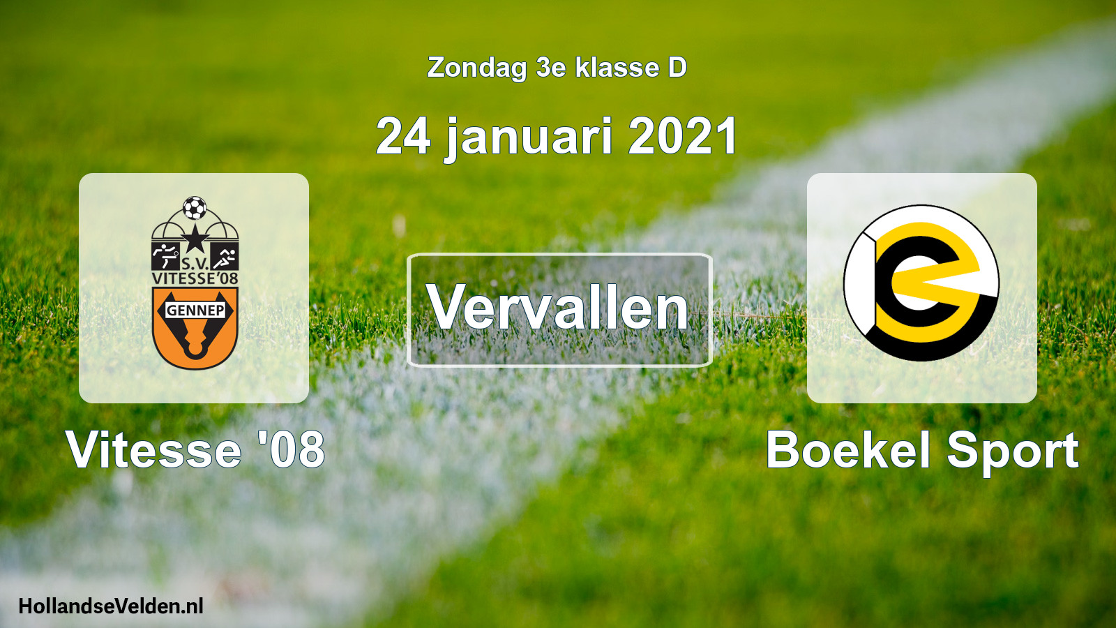Scheduled Match: Vitesse '08 - Boekel Sport (24 January 2021)