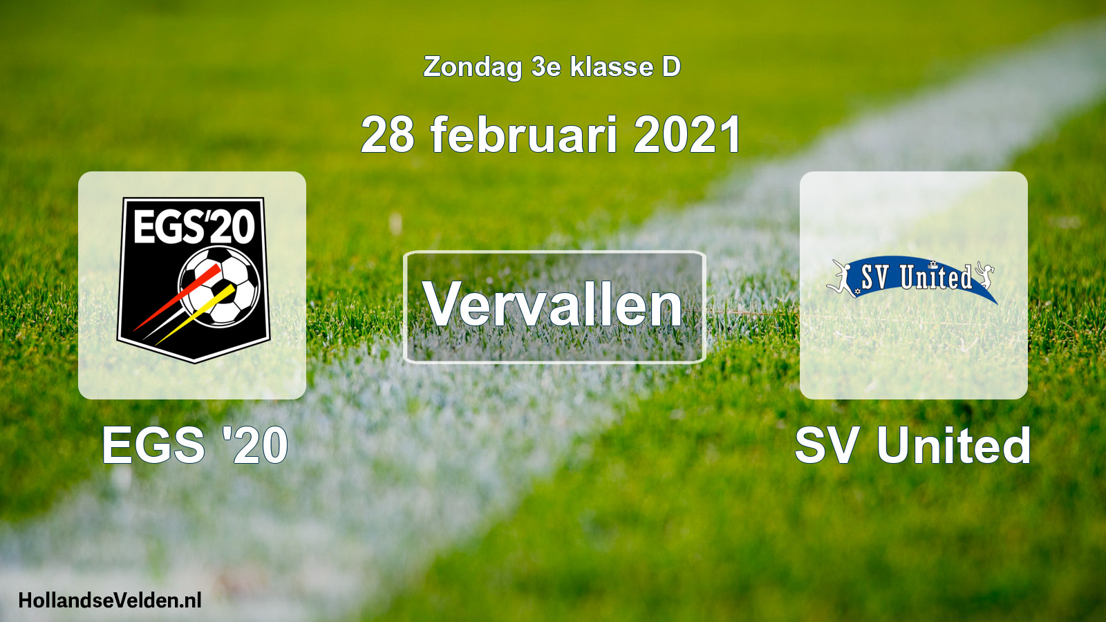 Scheduled Match: EGS '20 - SV United (28 February 2021)