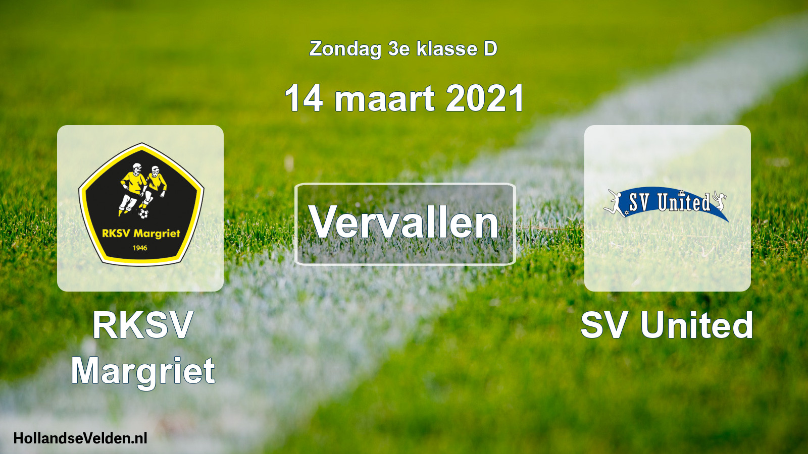 Scheduled Match: RKSV Margriet - SV United (14 March 2021)