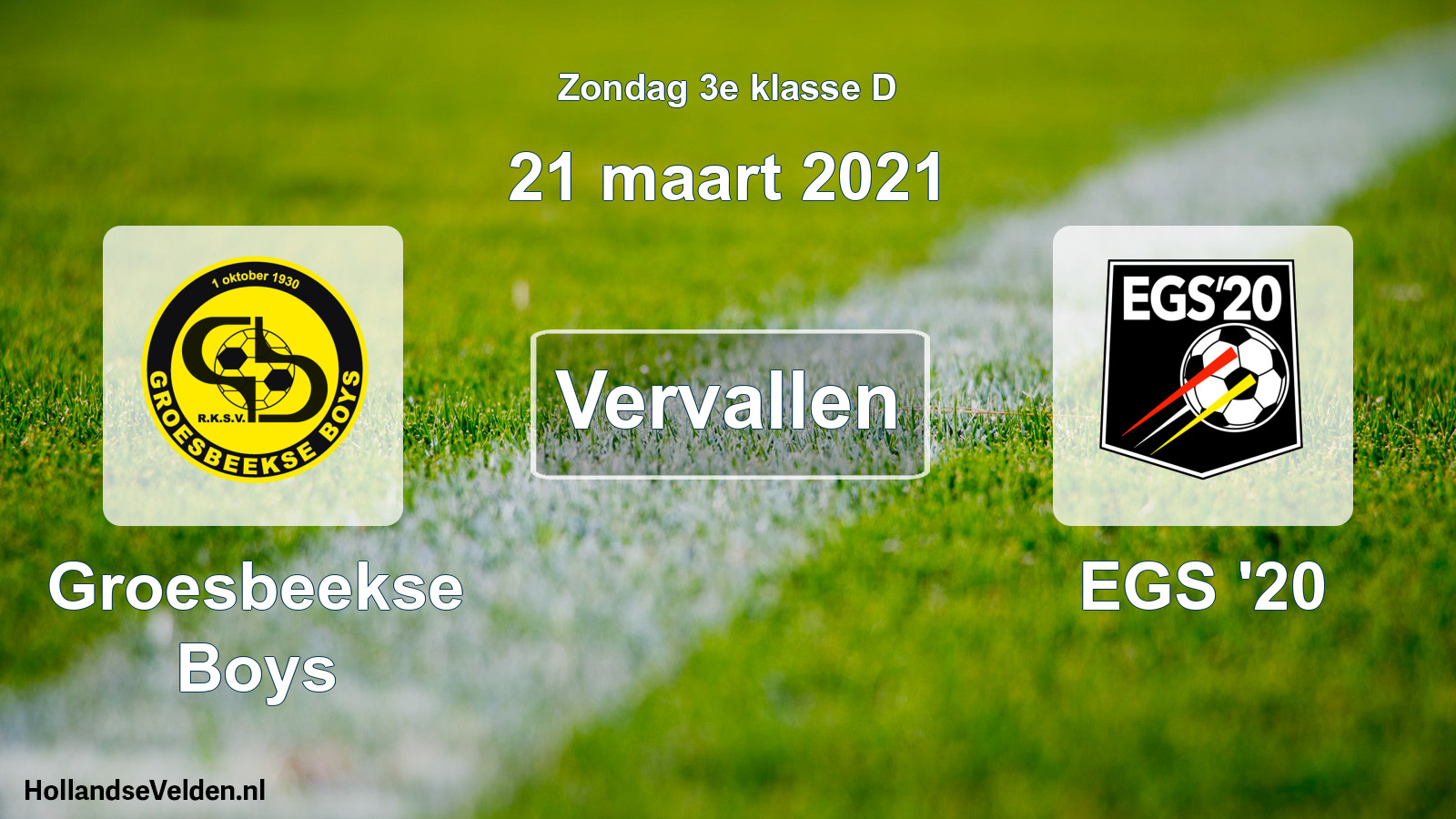 Scheduled Match: Groesbeekse Boys - EGS '20 (21 March 2021)
