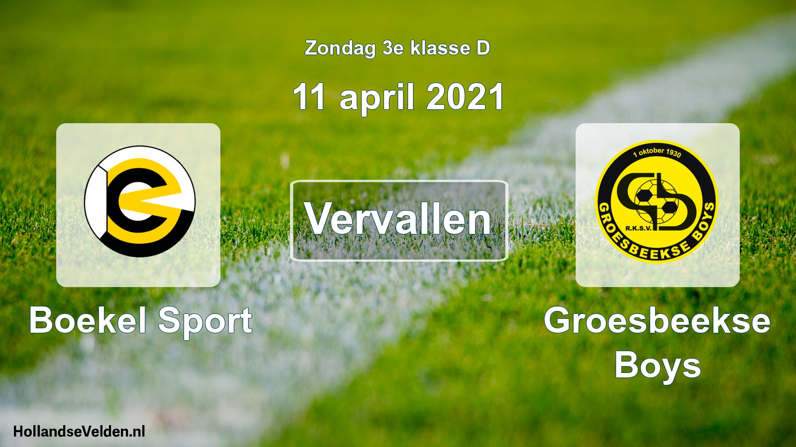Scheduled Match: Boekel Sport - Groesbeekse Boys (11 April 2021)