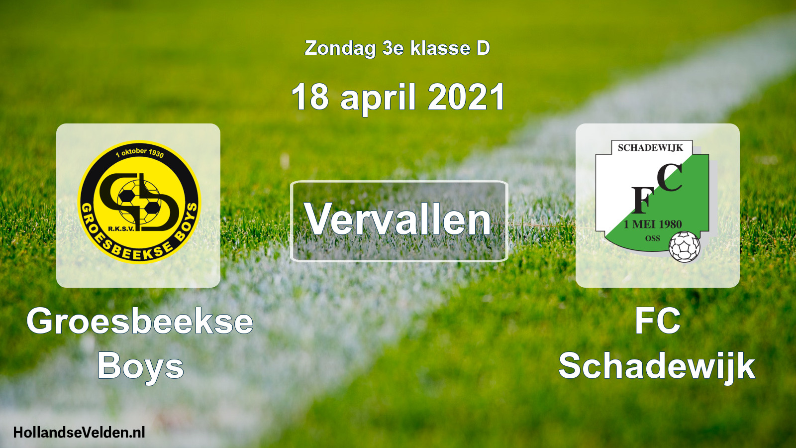 Scheduled Match: Groesbeekse Boys - FC Schadewijk (18 April 2021)