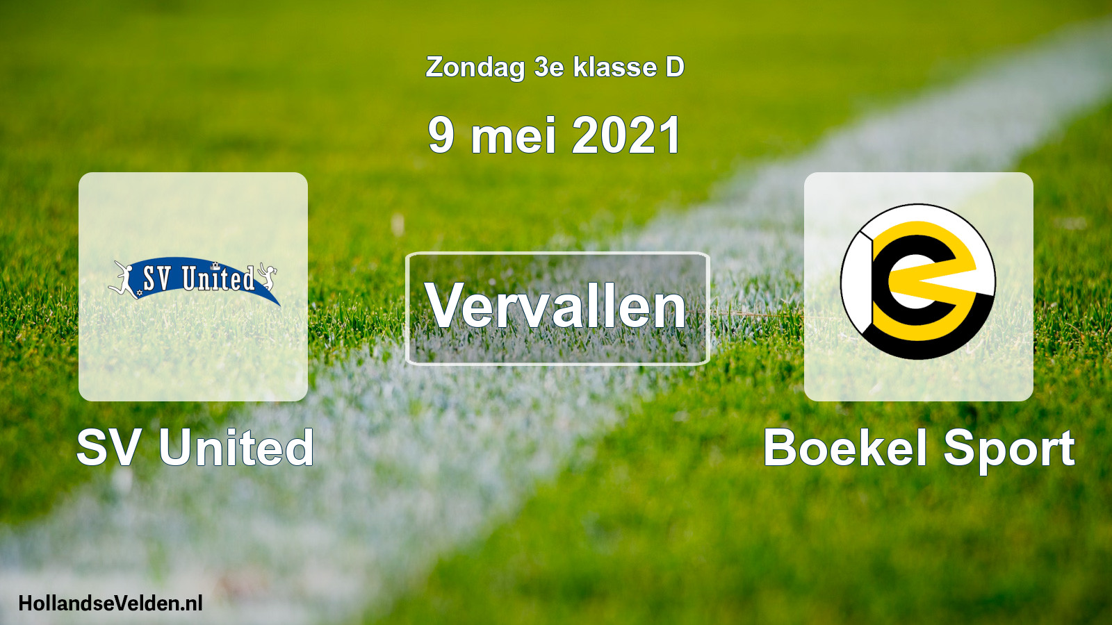 Scheduled Match: SV United - Boekel Sport (9 May 2021)