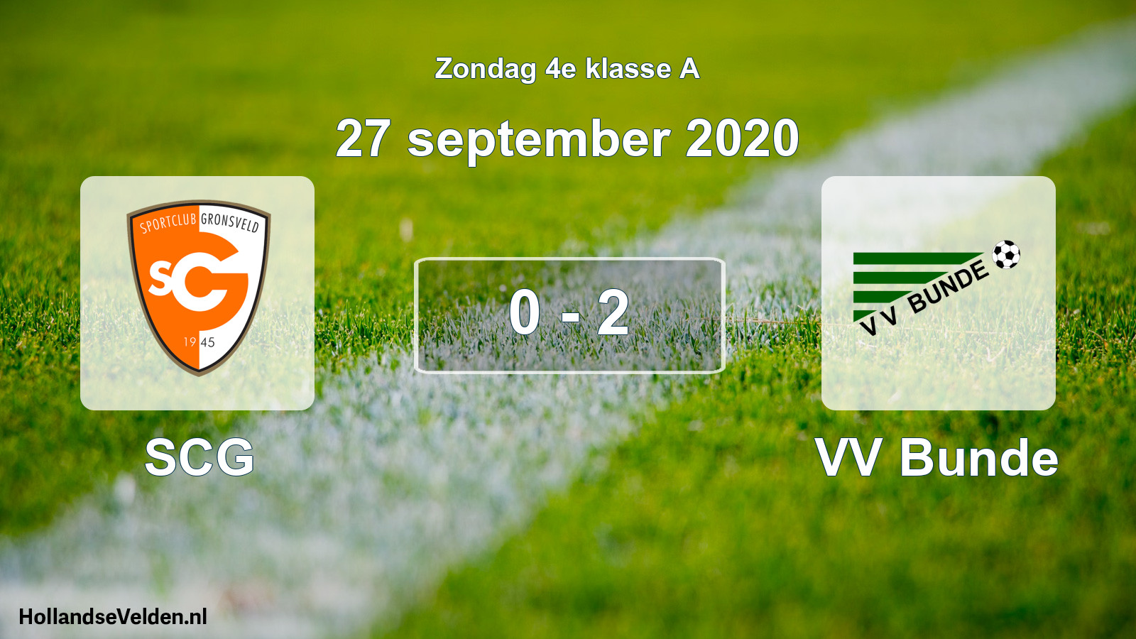 Total number of matches played: SCG - VV Bunde 0 - 2 (27 September 2020)