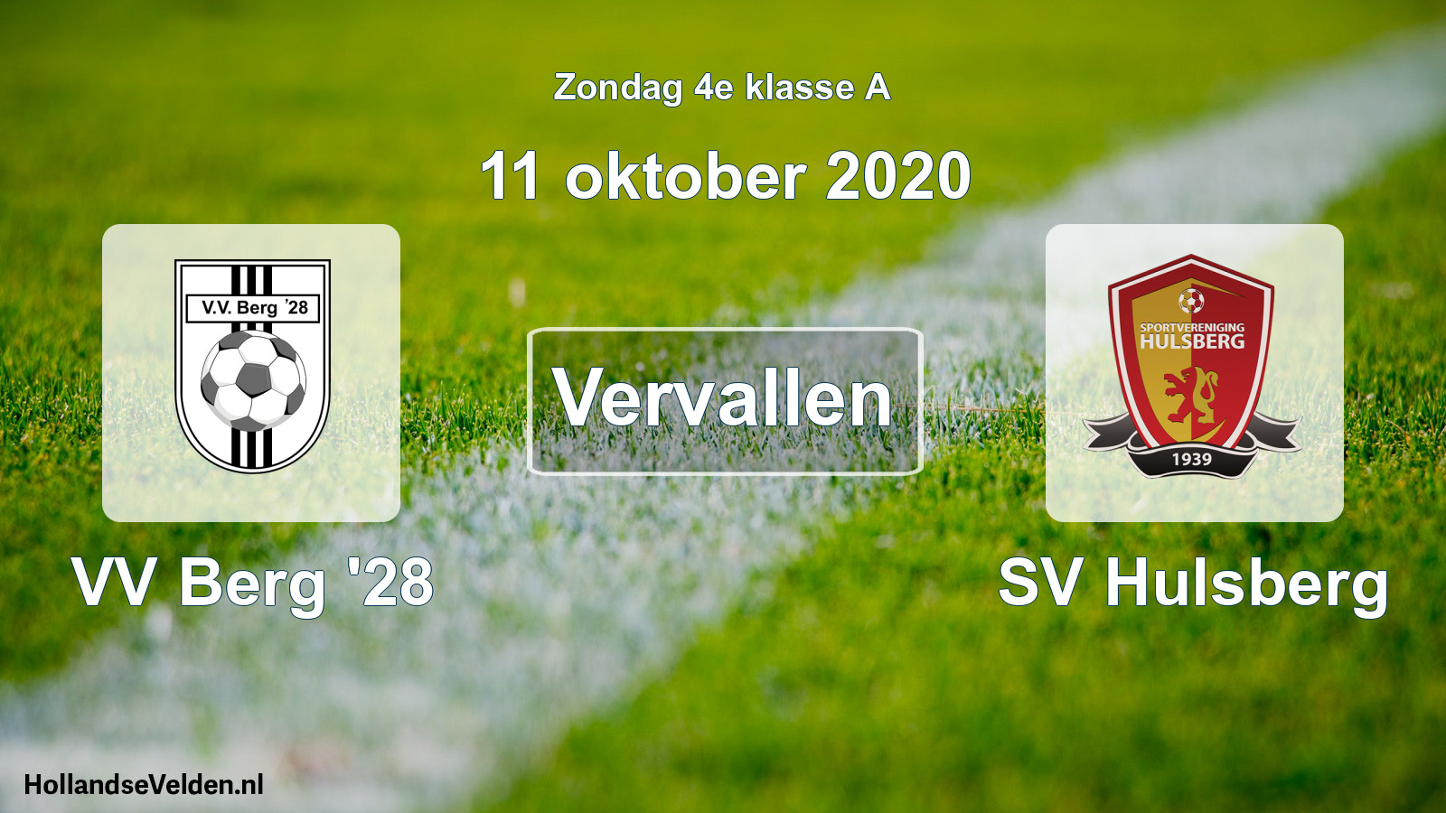 Scheduled Match: VV Berg '28 - SV Hulsberg (11 October 2020)