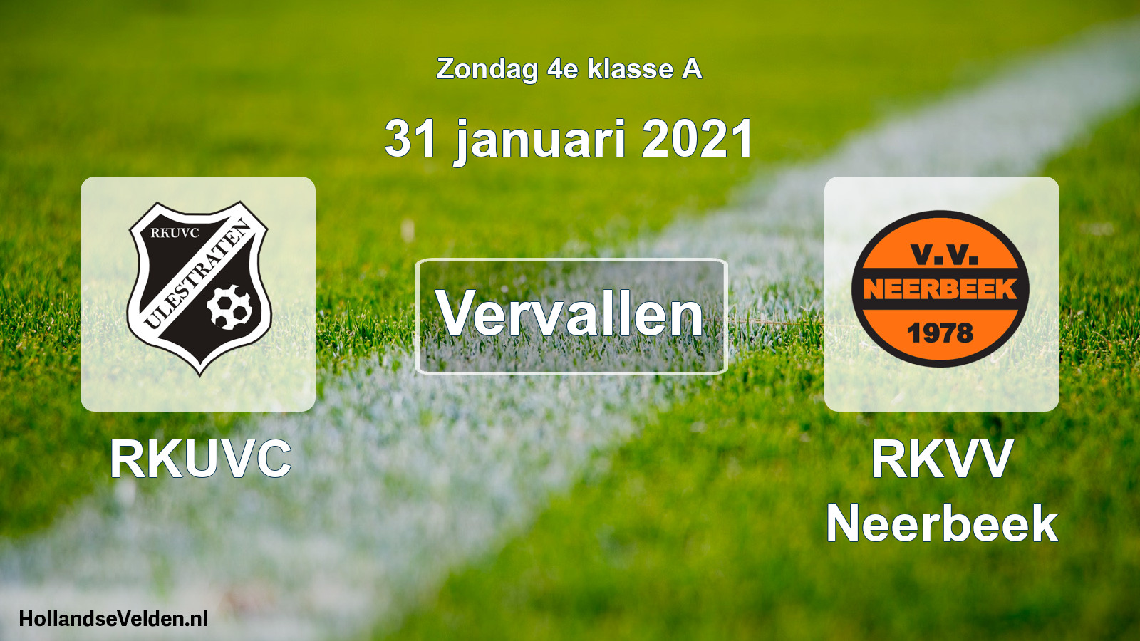 Scheduled Match: RKUVC - RKVV Neerbeek (31 January 2021)