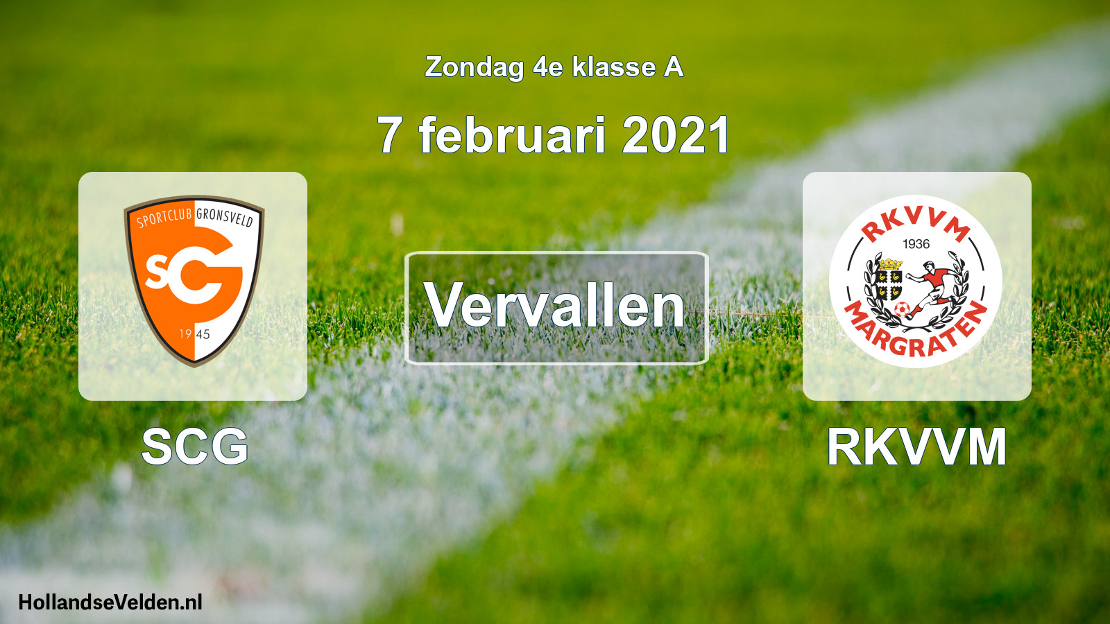 Scheduled Match: SCG - RKVVM (7 February 2021)