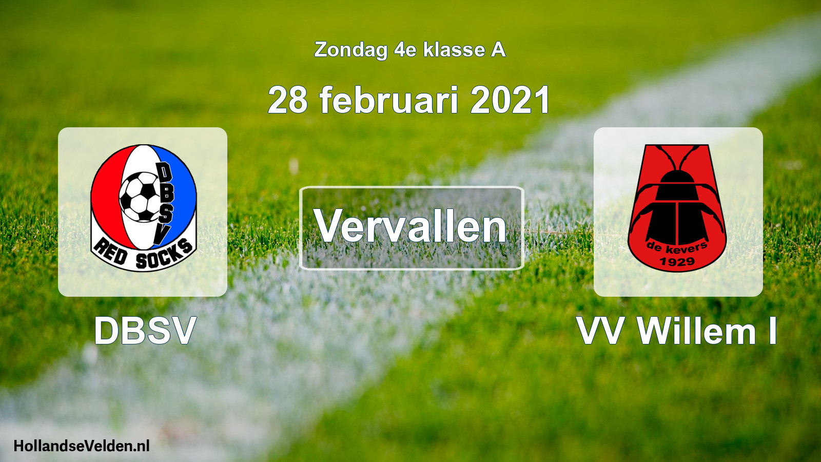 Scheduled Match: DBSV - VV Willem I (28 February 2021)