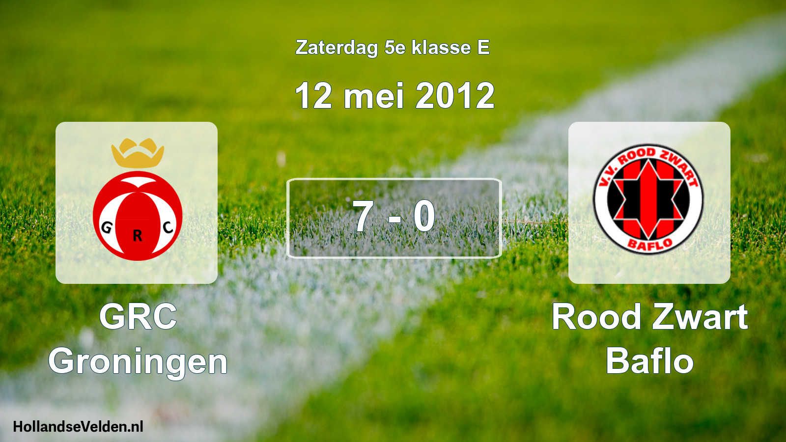 Total number of matches played: GRC Groningen - Rood Zwart Baflo 7 - 0 (12 May 2012)