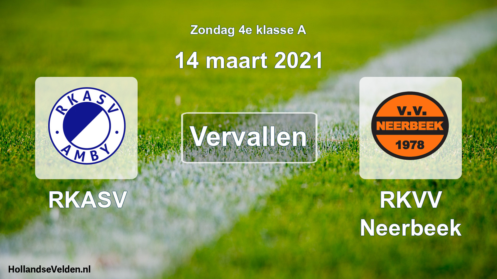 Scheduled Match: RKASV - RKVV Neerbeek (14 March 2021)