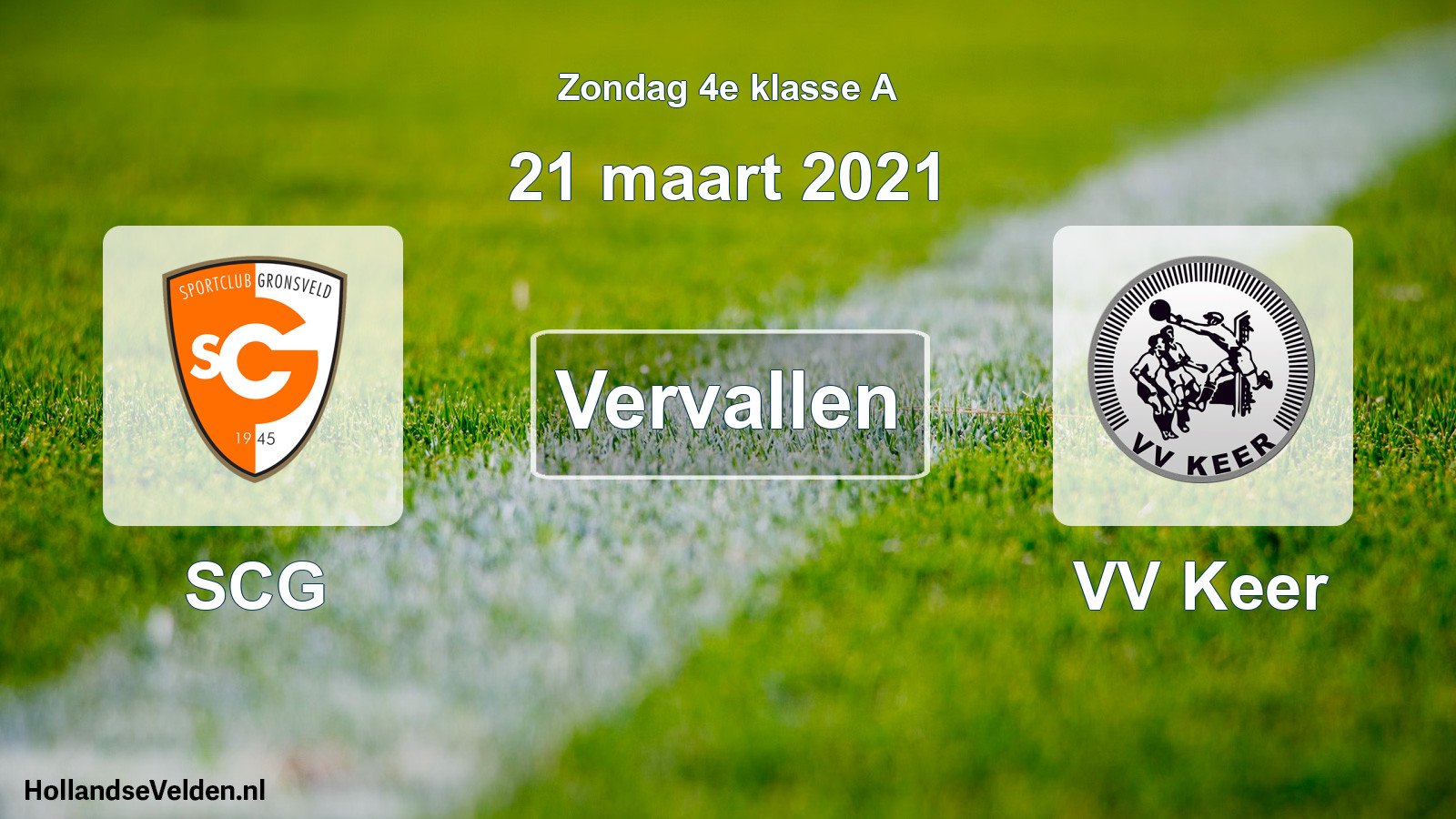 Scheduled Match: SCG - VV Keer (21 March 2021)