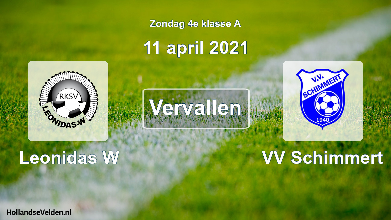 Scheduled Match: Leonidas W - VV Schimmert (11 April 2021)