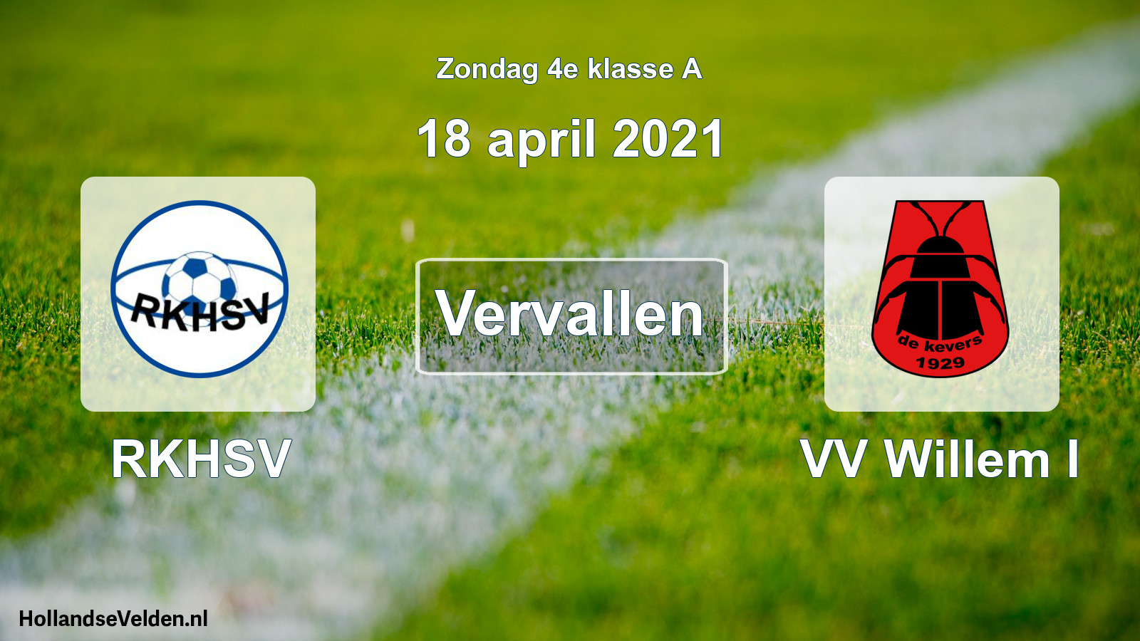 Scheduled Match: RKHSV - VV Willem I (18 April 2021)