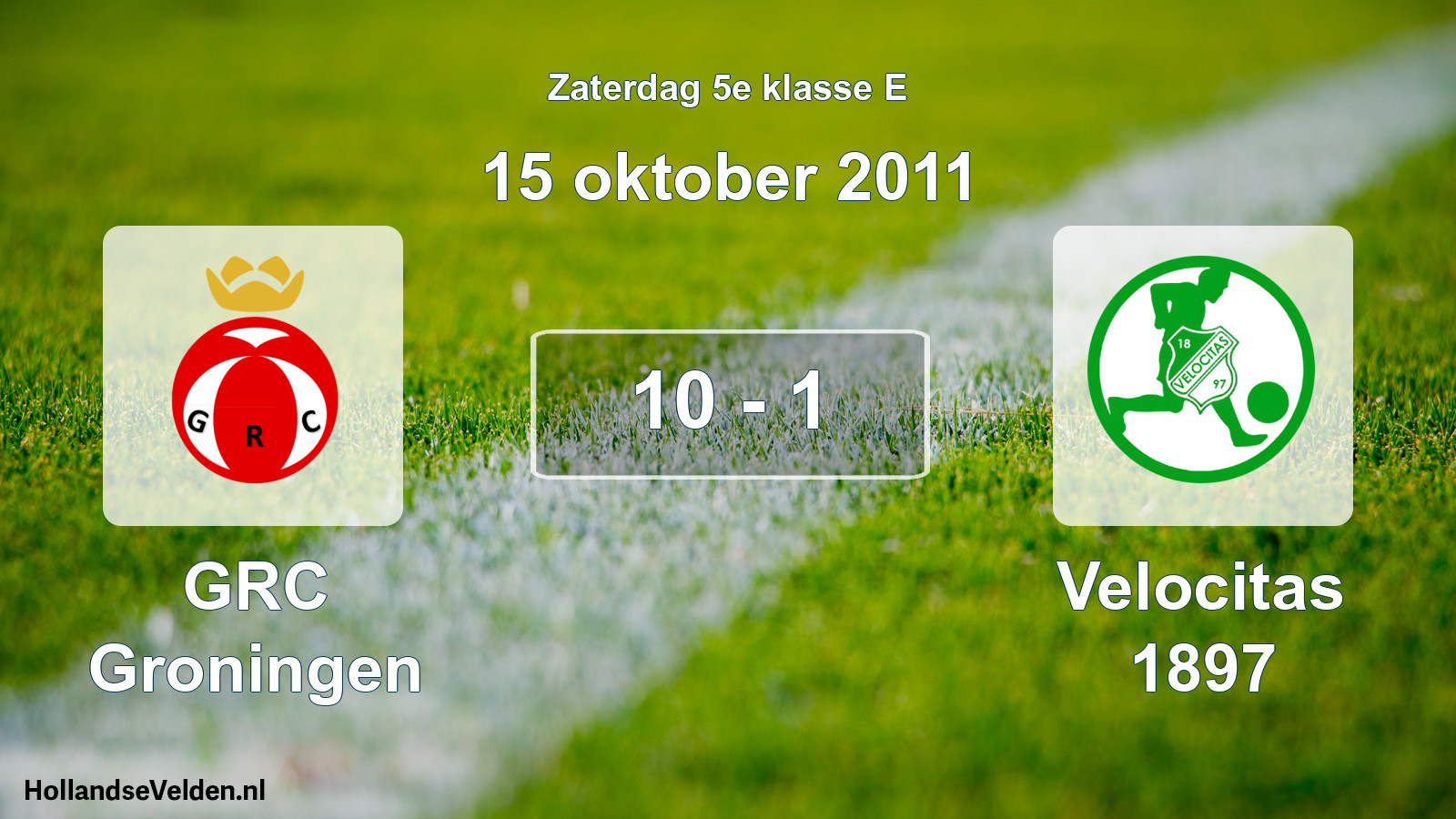 Total number of matches played: GRC Groningen - Velocitas 1897 10 - 1 (15 October 2011)