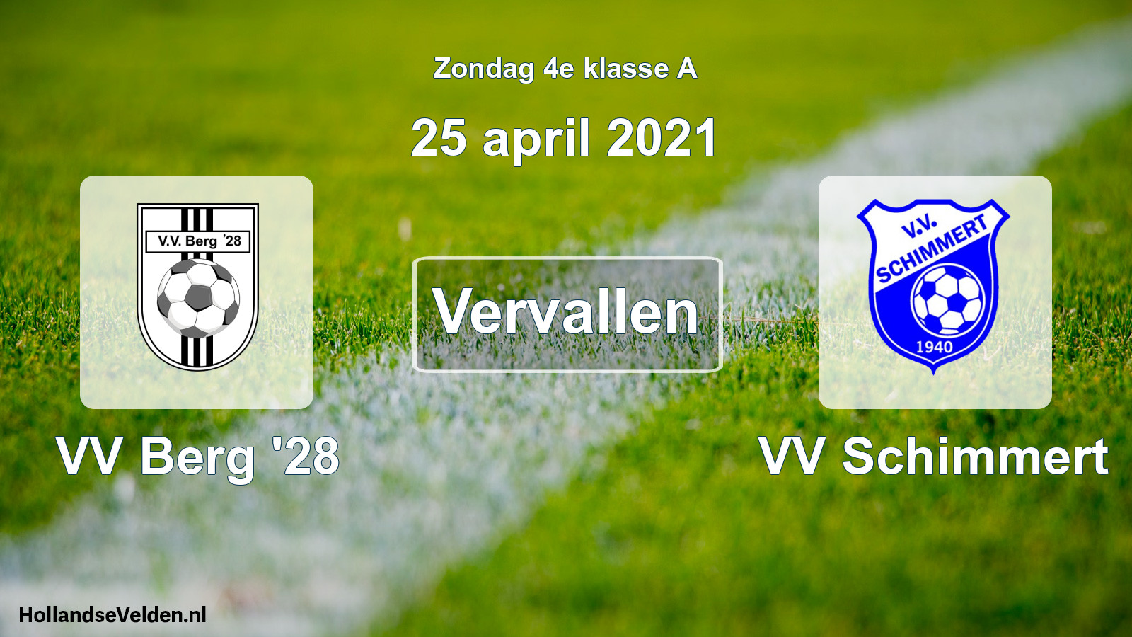 Scheduled Match: VV Berg '28 - VV Schimmert (25 April 2021)