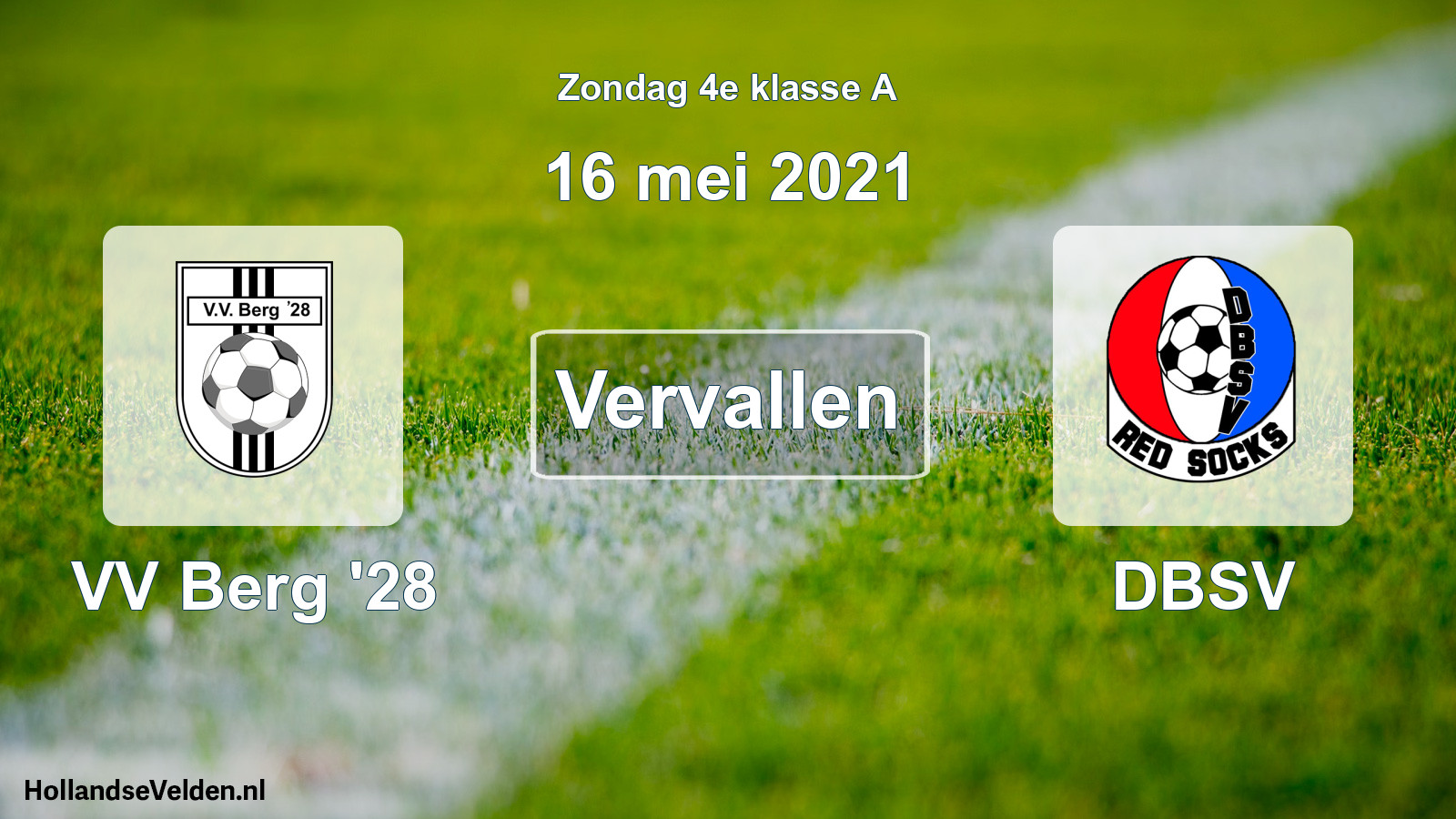 Scheduled Match: VV Berg '28 - DBSV (16 May 2021)