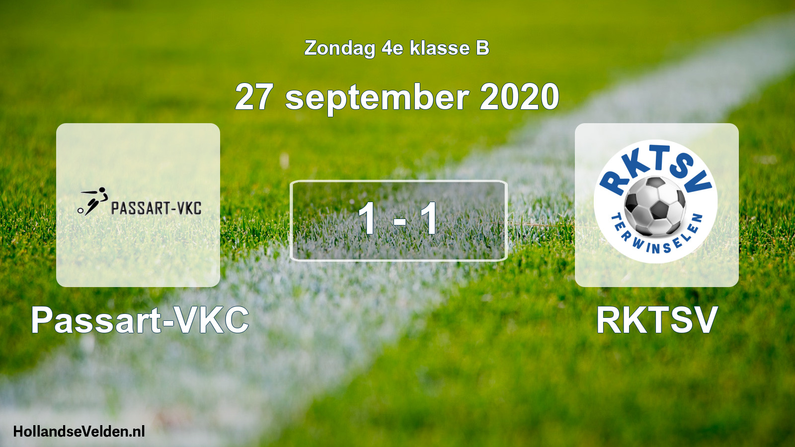 Total number of matches played: Passart-VKC - RKTSV 1 - 1 (27 September 2020)